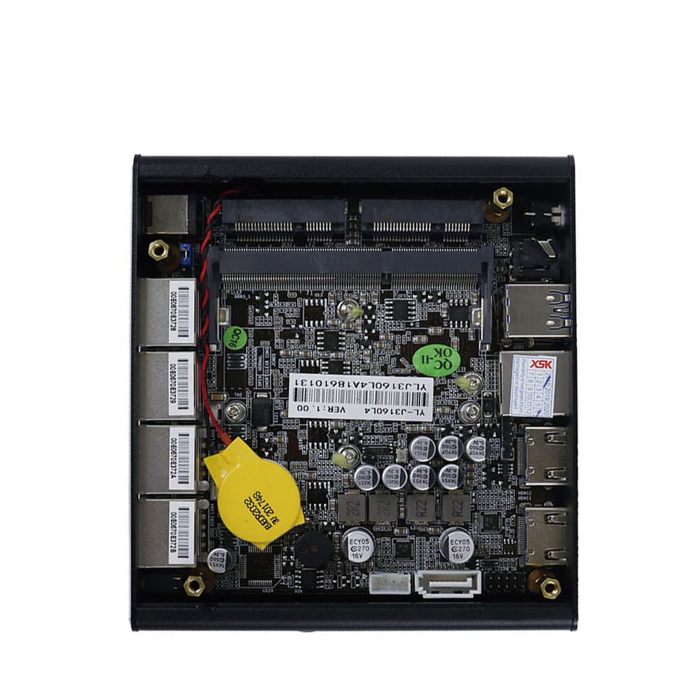 Small NUC Industrial Computer With 4 Gigabit Ethernet LAN 2 USB 2.0 Ports