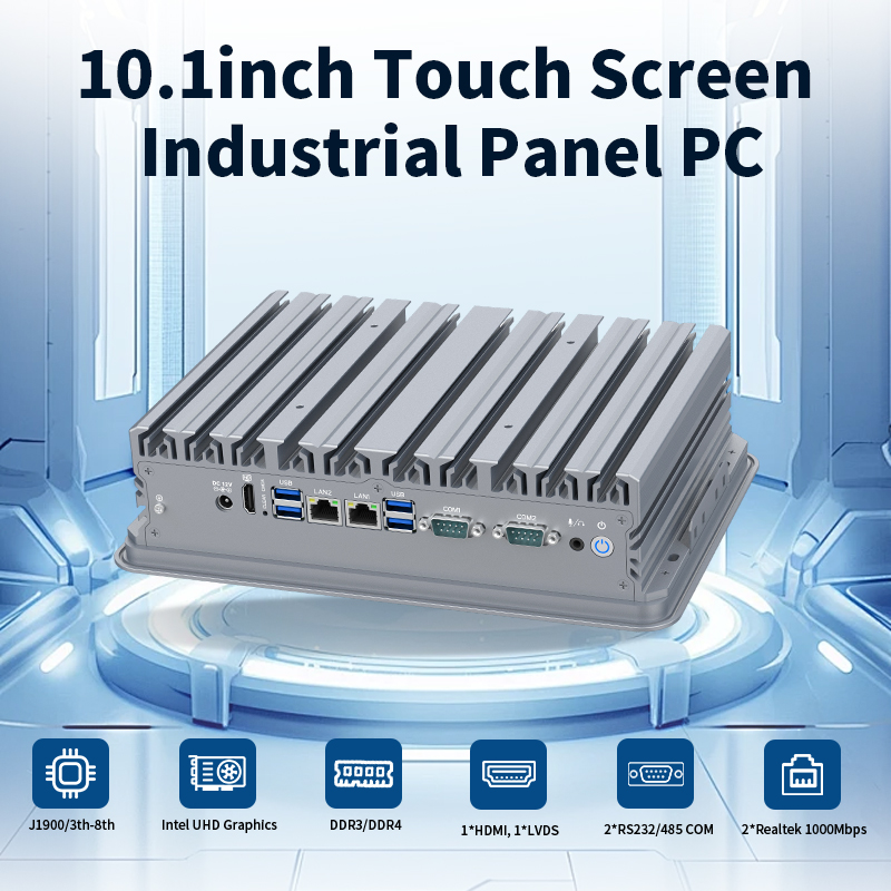 Best 10.1 inch Fanless Aluminum Alloy IP65 Industrial All in One Computer with 4 COM Dual LAN Intel Core 12V wholesale