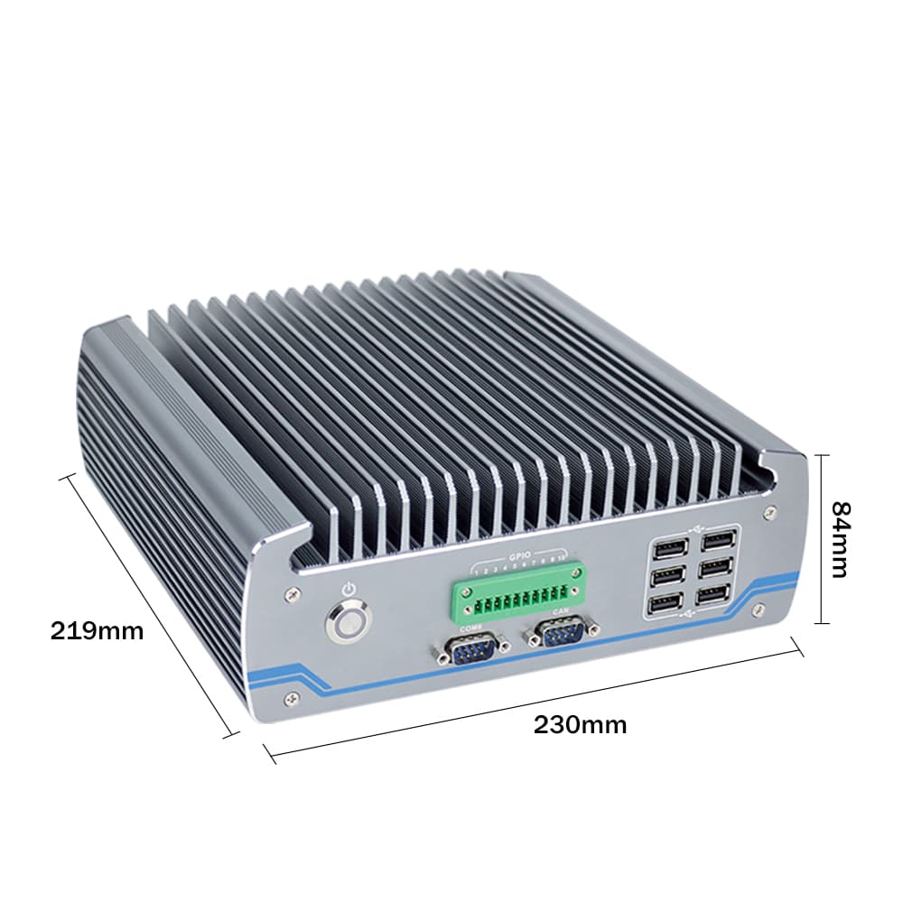 Intel Core i7 Fanless Rugged Industrial Computer with 6 COM Ports and Wide Voltage Support