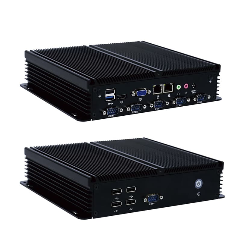 High quality Fanless IPC Industrial Computer 6 COM Ports Dual LAN Intel J1900 Quad Core factory
