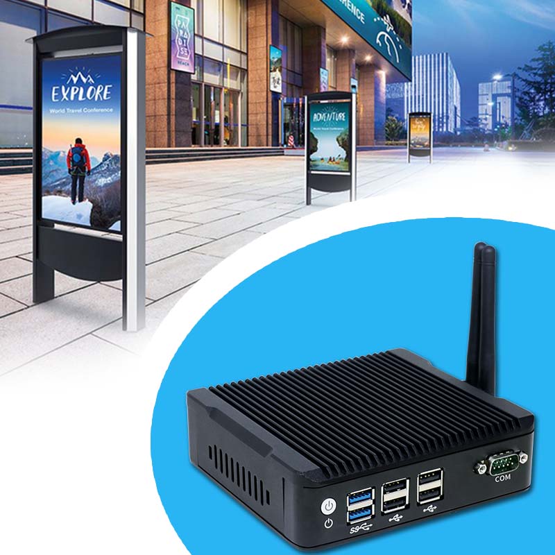 Fanless 4K Triple Display NUC Industrial Computer Applications